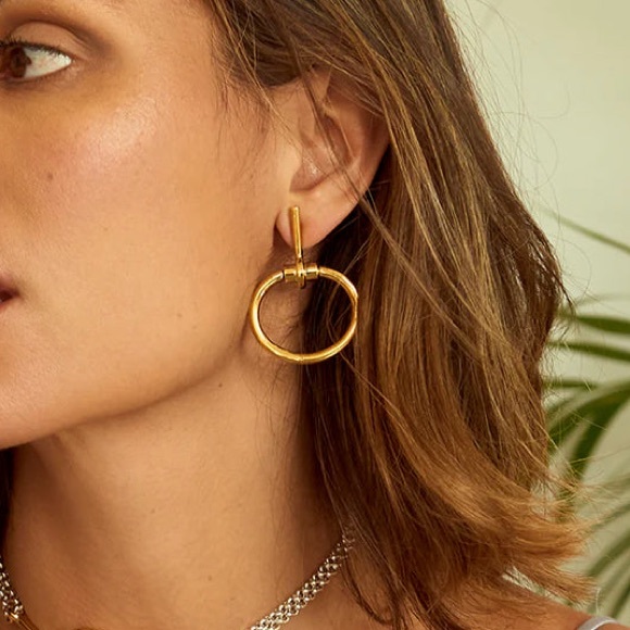 CXC Chic 18K Gold plated Hoop Earrings